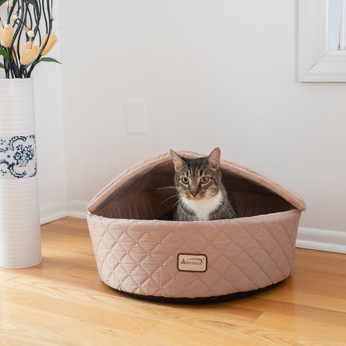 AeroMark Armarkat Cozy Cat Bed – Light Apricot