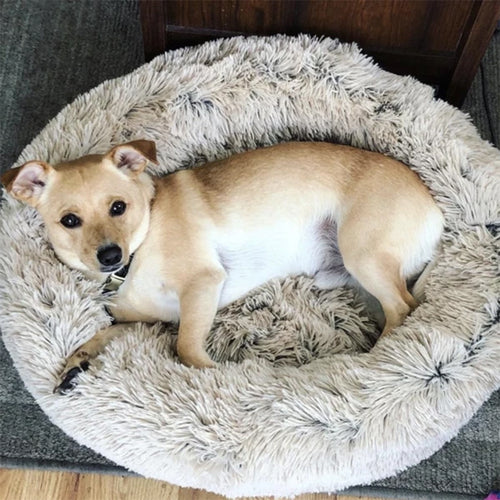 Super Soft Long Plush Calming Pet Bed