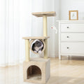 Cat Tree House Tower with Scratching Post & Toy Mouse