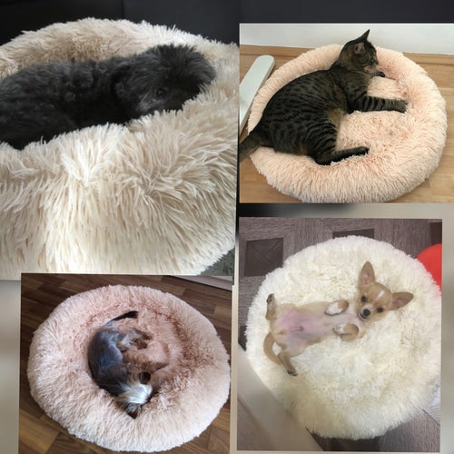 Super Soft Long Plush Calming Pet Bed
