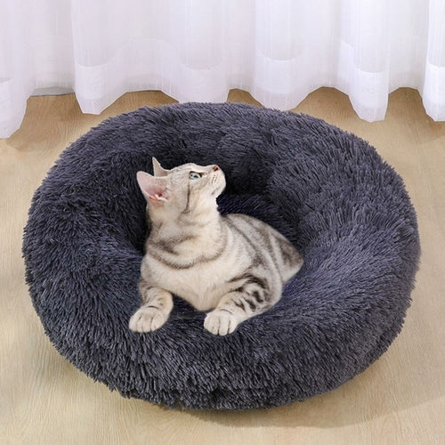 Calming Plush Pet Bed – Ultra-Soft Round Sofa for Cats & Dogs